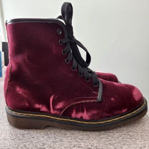 Doc Martens Burgundy Velvet Women's Size 10